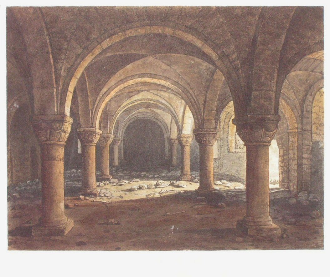 Aquatint - The Crypt of St.Peter's Church - Bluck